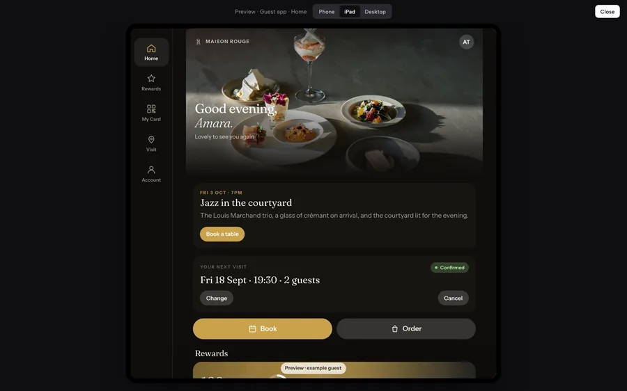 The Guest App previewed on an iPad
