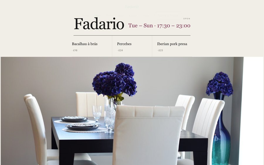Fadario restaurant website template preview