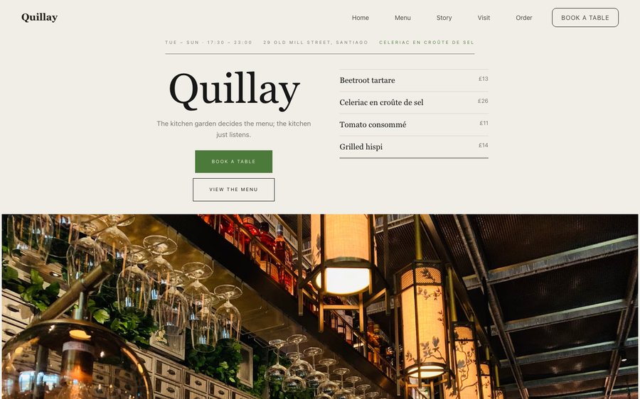 Quillay — a Endemic Chilean restaurant website template