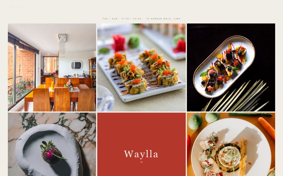 Waylla — a Peruvian restaurant website template