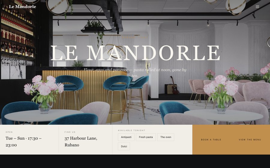 Le Mandorle — a Avant-garde Italian restaurant website template