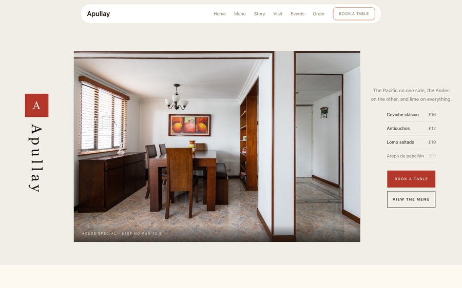 Apullay restaurant website template preview