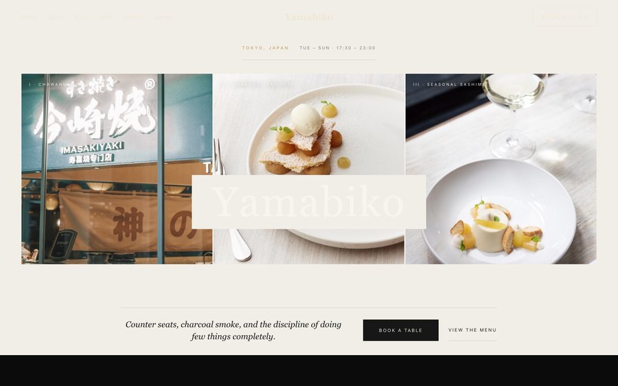 Yamabiko — a Innovative Satoyama restaurant website template