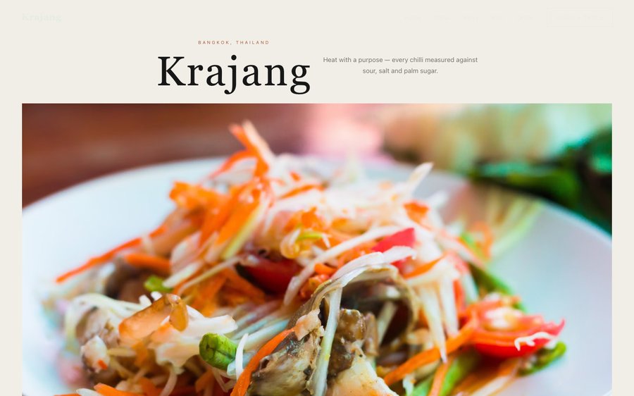 Krajang restaurant website template preview