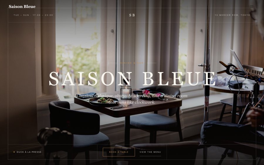 Saison Bleue — a Contemporary French restaurant website template