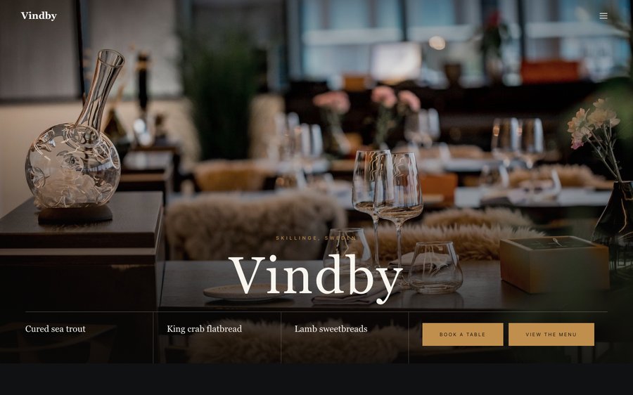 Vindby restaurant website template preview