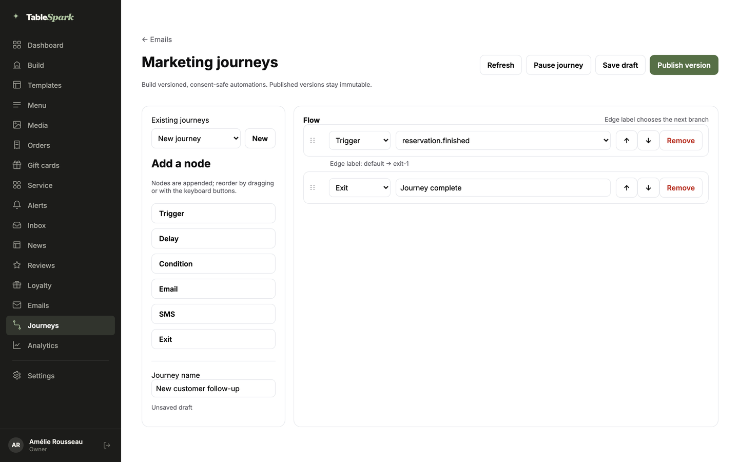 A fresh journey with Trigger and Exit, before Delay is added
