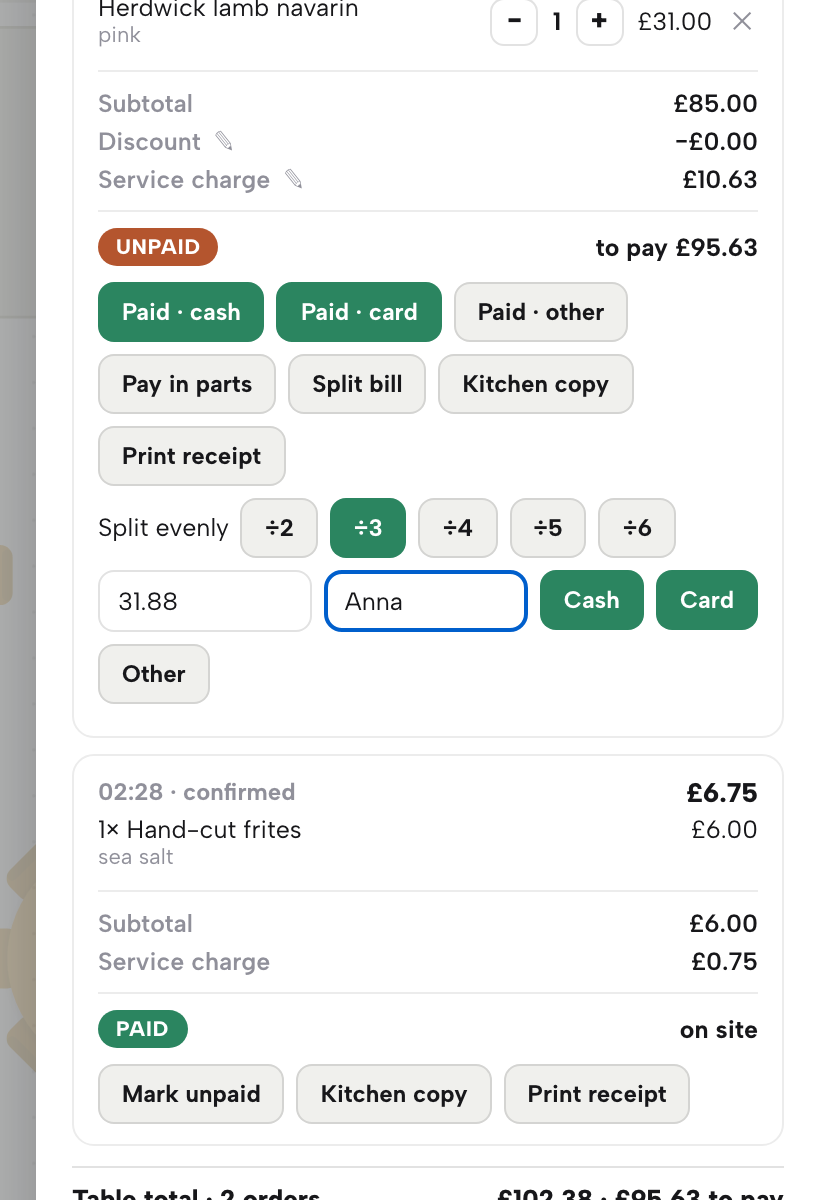 The editor with a share of 31.88, the name Anna typed and the Cash button